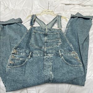 We the Free Blue Denim Overalls